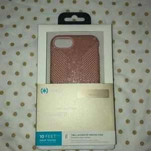 NIB Rosegold glitter iPhone 6s | 7 | 8 impact case